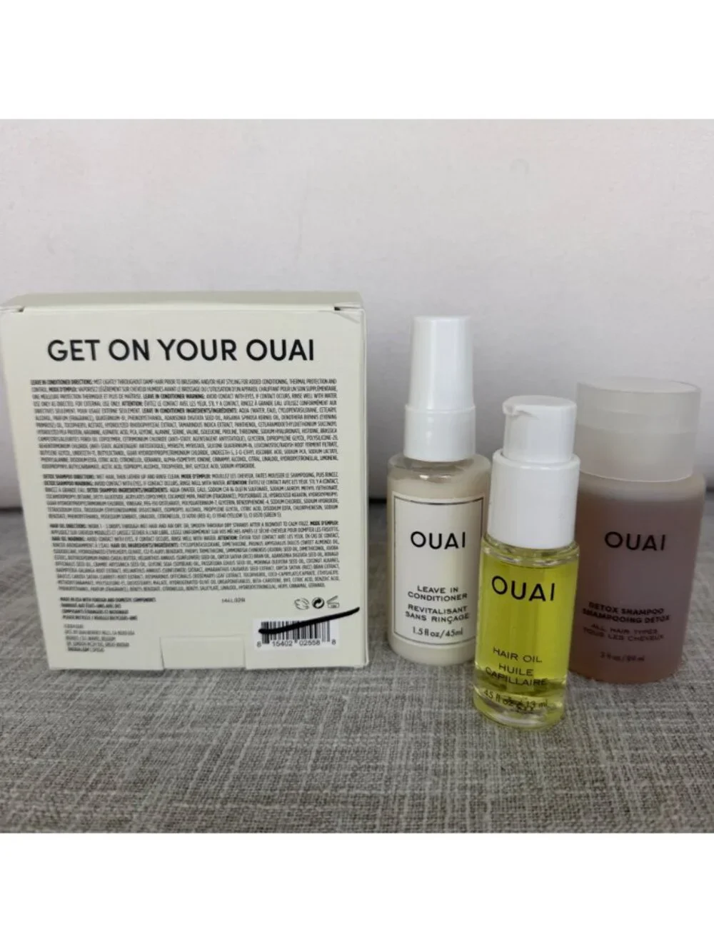 NEW OUAI ‘GET ON YOUR OUAI’ 3 PIECE CLEANSE, HYDRATE & STYLE SET